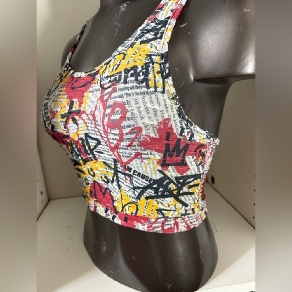 Graffiti sports bra, multi-color, woman’s size med